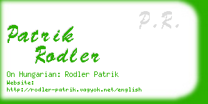 patrik rodler business card